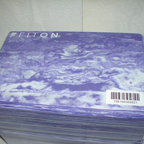 New Sealed FitOn 2-Pack Yoga Prop, High Density Foam Blocks, Marbled Purple NIP - Picture 5 of 5